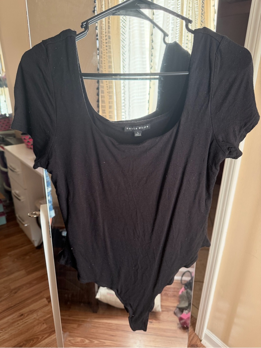 Haute Monde Black Scoop Neck Bodysuit
